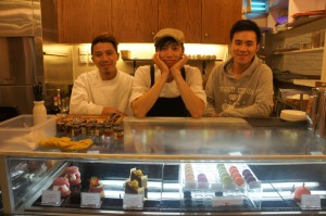 (From the right) Daniel Cheong and his two friends, Kene Cheang and Conrad Ip.